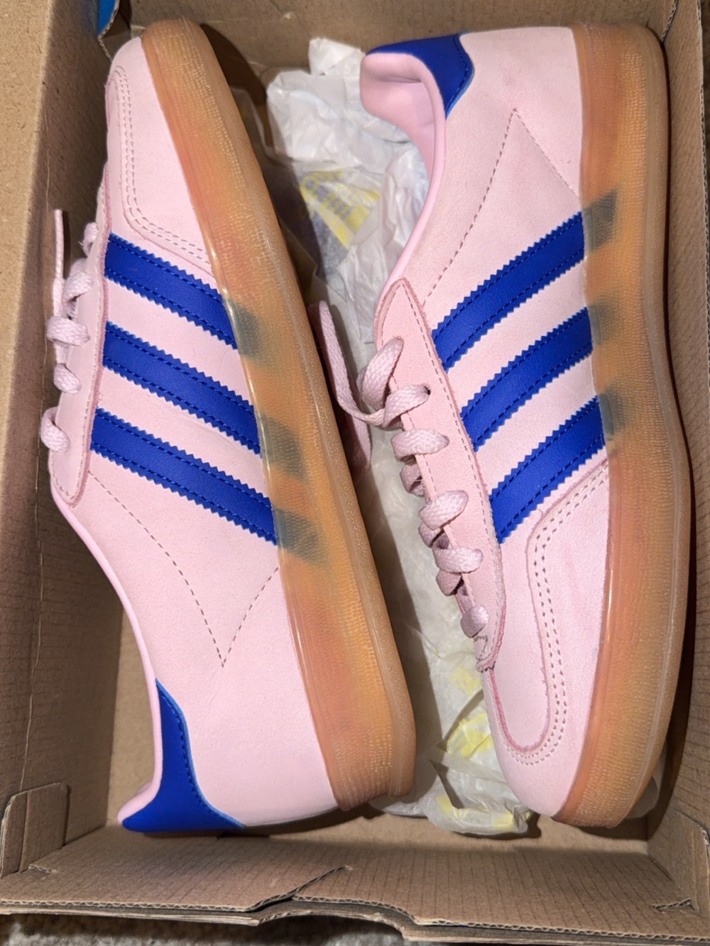adidas Gazelle Pink and Blue Suede Sneakers - Picture 4 of 4